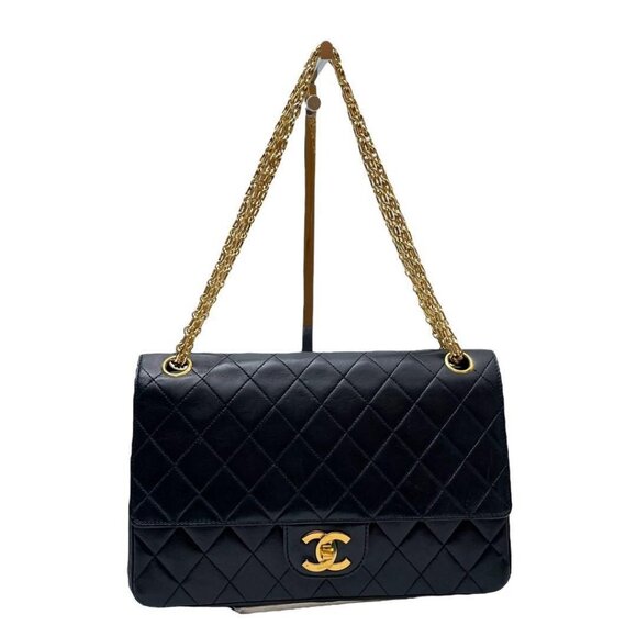 Authentic CHANEL 24K Vintage Classic Double Flap Bag Quilted Lambskin Chain Tote - Picture 1 of 10